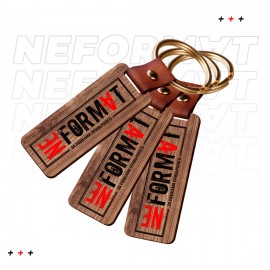 Брелок с логотипом деревянный