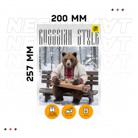 Термопринт Медведь и гусли, Russian Style